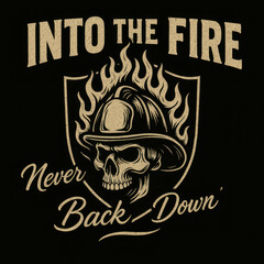 Obraz premium Into the Fire Never Back Down