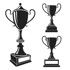 Award & Trophy cup icon. Winning icons collection. Award symbols collection silhouettes on a white background.