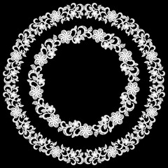 花のレース_黒背景