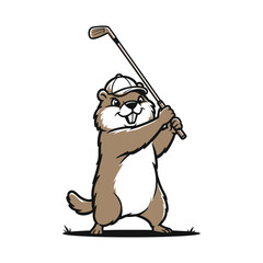 groundhog playing golf