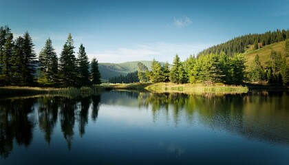 A Lake With Trees In The Background