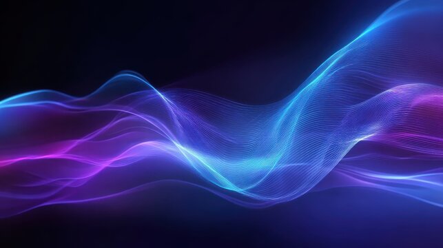 Dynamic abstract light trails in neon pink blue hues