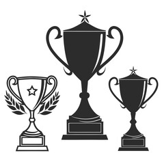 Award & Trophy cup icon. Winning icons collection. Award symbols collection silhouettes on a white background.