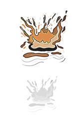 Abstract fiery explosion burst glowing energy dynamic abstract forms dark artistic isolated on transparent background Hand Draw