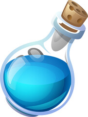 vector illustration of blue liquid in a flask