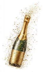 Gold champagne bottle celebration