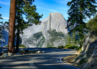 Glacier Point road at Half Dome