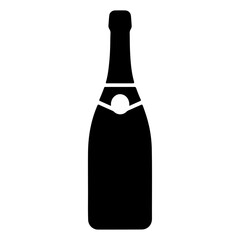 Champagne Bottle Silhouette – Minimal Celebration Icon with Elegant Label