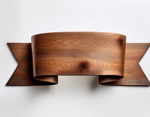isolated wooden ribbon banner
