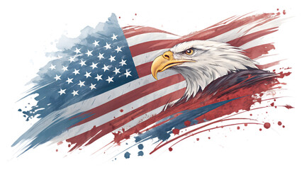 Veterans Day abstract brush stroke style PNG transparent background, patriotic paint textures, expressive modern art, isolated composition, high resolution