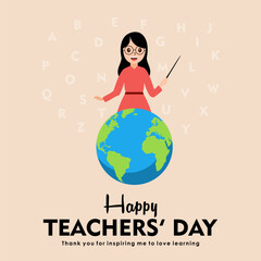 Happy Teacher's day concept vector. Education concept.