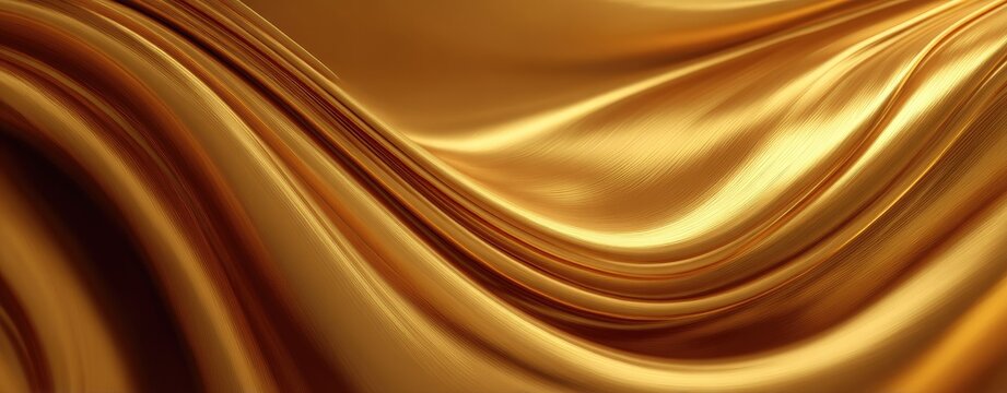 Luxurious gold silk drapes in flowing folds