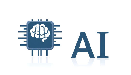 Vector Illustration of Brain and CPU Chip for Artificial Intelligence, Ideal for Business and Technology Presentations