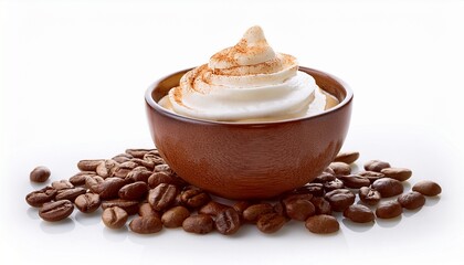 coffee with cream isolated on white background