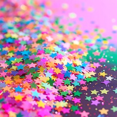 Colorful star confetti background