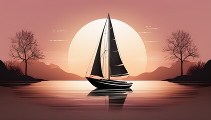 elegant sailboat silhouette against a soft background showcasing its graceful lines and features