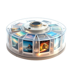 Memory Carousel: A captivating carousel of memories, each slot illuminated with a treasured photo, inviting a journey through time and reminiscence. 
