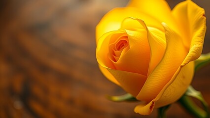 Vivid Yellow Rose in Focus