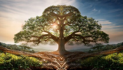 Mystical Sandalwood Tree Double Exposure Aromatic Wood Nature S Embrace