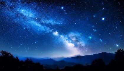 Tilt Shift Nebula Stunning Blue Cosmos Galaxy Wallpaper With Glowing Stars And Milky Way