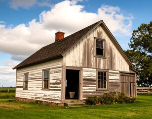 Obraz premium Rustic farmhouse on a sunny day