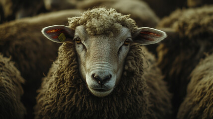 Close up of a sheep in a farm