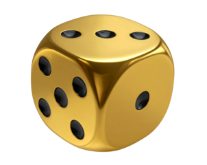 Premium Lucky Dice Golden Cube with Engraved Dots