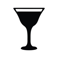 Silhouette of a cocktail glass with a classic shape and minimal design