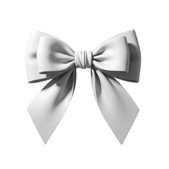 Naklejka premium Elegant white ribbon bow isolated on transparent background