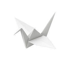 Naklejka premium Elegant White Origami Crane Paper Art Sculpture Minimalist Design