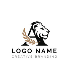 Letter lion logo design, animal letter logo