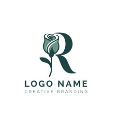 Letter R rose logo