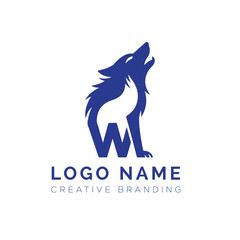 Letter W wolf logo