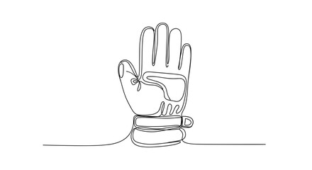 Hand drawn outline of a hand connected to a wrist with a line  