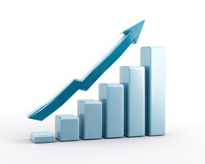 Graph growth trend illustration