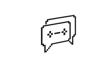 Pixelated Chat Bubbles Design on a White Background Communication Concept