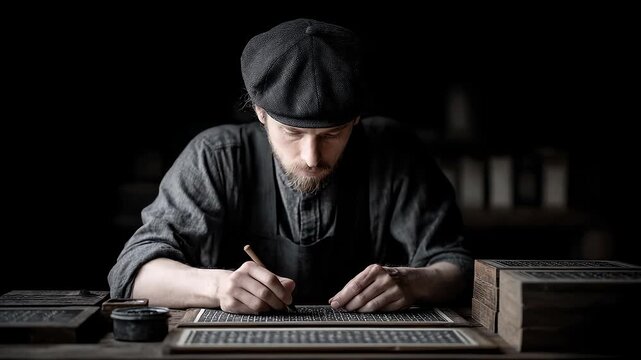 Craftsman Focuses on Engraving Movable Type for Printing