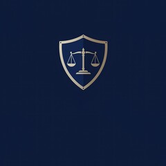 Elegant Scales of Justice Shield Emblem &ndash; Professional Legal Symbol for Law Firm Branding, Corporate Identity, Court Presentation, Attorney Office, Legal Services, and Justice Concepts