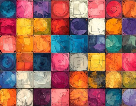 Colorful abstract pattern of squares