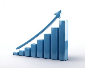 Growing bar graph illustration