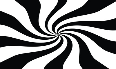 Black and white swirling spiral pattern abstract background vector