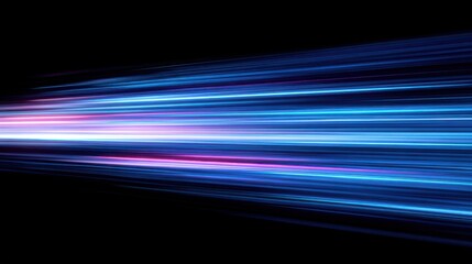 Abstract streaks of blue and pink light trails on a dark background