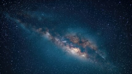 Fototapeta premium 天の川が輝く満天の星空 | Night Sky Full of Stars with a Shining Milky Way