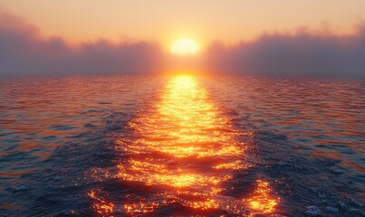 Sunrise over calm ocean