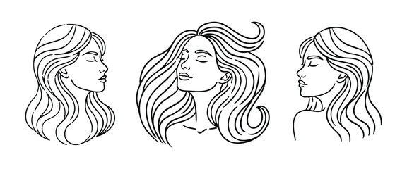 Line Art Beauty of Woman Face