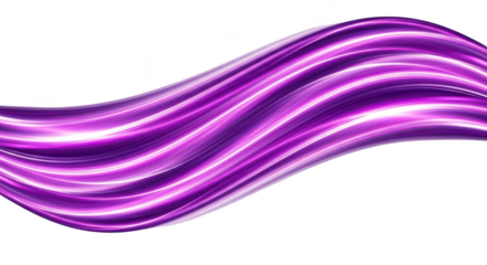 Abstract swirling purple light streaks on black background