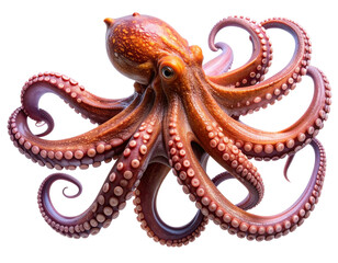 - Top View of Octopus with Spread Tentacles, Transparent PNG