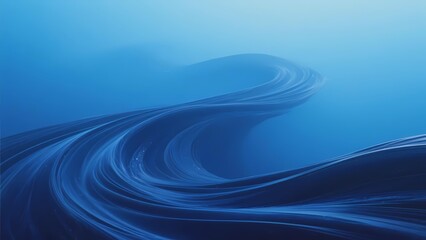 Abstract blue wave pattern with smooth flowing curves and gradient lighting
