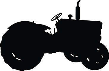 Classic tractor silhouette vector graphic scalable illustration for agricultural and farm themes