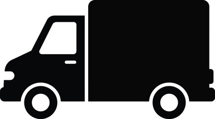 Vector box truck icon freight delivery logistics vehicle illustration scalable eps